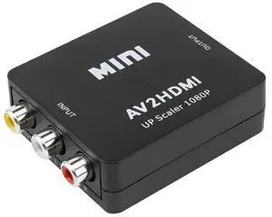 AV to HDMI and RCA to HDMI Converters - Black, 1080p CVBS Composite Video Audio Adapter for TV, PS3, VHS, DVD, PC and Blu-Ray