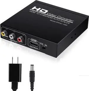 HDMI to RCA and HDMI Converter,HDMI to AV 3RCA and HDMI Adapter Support 1080P, PAL, NTSC for HD TV and Older TV