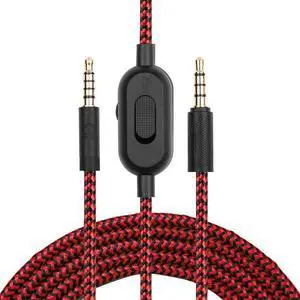 JAENFONG For Logitech G433 G233 G Pro / G Pro X 3.5mm Male to Male Gaming Headset Audio Cable (Red 2M/6.6FT  )