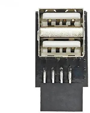 JAENFONG FOR 9Pin To USB 2.0 Adapter Expansion Board Motherboard 9P to 2x USB Conversion USB2.0 9Pin to A Female Double Layer for USB Devices