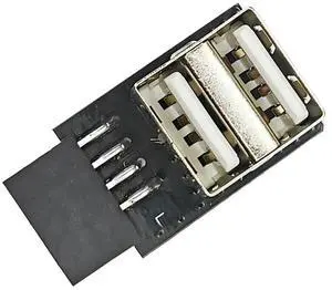 JAENFONG FOR Adapter 9Pin To USB 2.0 9Pin to A Female Double Layer Expansion Board Motherboard 9P to 2x USB Conversion USB2.0 for USB Devices
