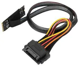 JAENFONG M2TO8639 M.2 M-Key to U.2 SFF-8639 Adapter Cable w/ SATA 15-Pin Female Connector