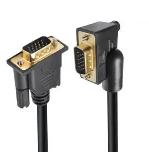 JAENFONG Cable 90 Degree Right Angled VGA RGB Male to Straight Male Extension 3COAX+6C for Monitor Projector Computer 3.3FT