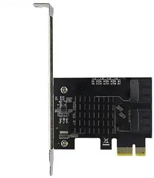 JAENFONG FOR PCIE SATA Card PCI Express X1 to 4 Port SATA3.0 6Gbps Controller 9215 Chip PCI-E SATA Expansion Card Adapter for Desktop