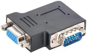 JAENFONG Adapter Vertical Flat Left Angled 90 Degree VGA SVGA Male to Female Extension Adapter