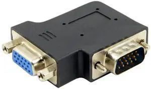 JAENFONG VGA Connectors,VGA SVGA D-Sub HDB15Pin Male to Female 90 Degree Left Angled Gender Changer Video Graphics Array Connector Adapter for Monitor/Projector/Graphics JAENFONG VGA Connectors,VGA SVGA D-Sub HDB15Pin Male to Female 90 Degree Left Angled Gender Changer Video Graphics Array Connector Adapter for Monitor/Projector/Graphics