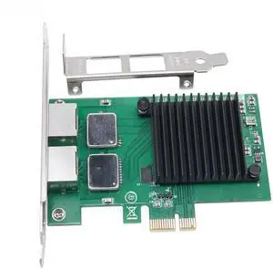 JAENFONG FOR 2Port Network Card I350-T2 I350AM2 Chip PCI Express X1 to Dual RJ45 NIC 10/100/1000Mbps Gigabit Ethernet Lan Card for PC Desktop