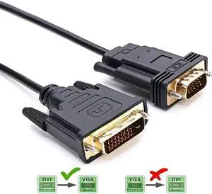 Active DVI to VGA, 6FT DVI 24+1 DVI-D M to VGA Male with Chip Active Adapter Converter Cable for PC DVD Monitor HDTV