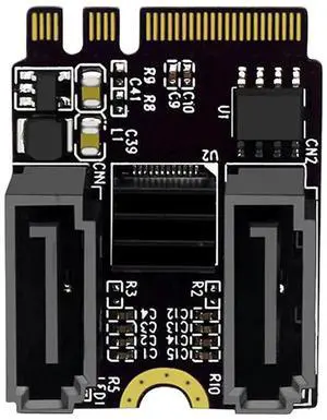 JAENFONG M2 To SATA3.0 Expansion Card PCI-E3.0 KEY A + E M.2 To SATA Hard Disk Adapter Card Without Driver Installation JMB582 Chip