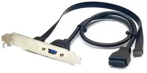 JAENFONG FOR 50cm USB 3.2 Front Panel Header 20Gbps USB3.2 Gen2*2 Type C to Type-E 5Gb USB3.0 to 19Pin Connector Extension Cable with Bracket