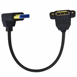 Cable 8K DisplayPort Display Port Male to Female Extension Cable 90 Degree Angled Up