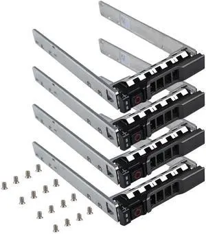 JAENFONG Hard Drive Tray Caddy 2.5" SSD HDD Caddy G176J 0G176J Hard Drive Bracket SAS SATA Caddy Compatible for D.ell PowerEdge R720 R630 R730 R830 R930 T430 T440 T640 R720XD, 4 Pack