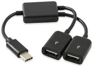 JAENFONG USB C Male to Double USB Female Splitter Cord Converter Multiple Hubs USB C Port Hub Charger Power Split Adapter