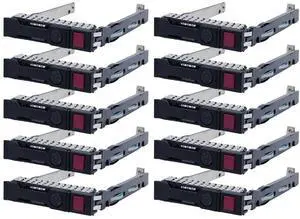 JAENFONG10-Pack Hard Drive Tray Caddy 2.5 SSD Caddy 651687-001 651699-001 Hard Drive Bracket Compatible with HP Proliant DL380 DL380p DL560 ML310e ML350e ML350p Gen8 DL120 DL160 DL380 DL350 DL360 Gen9