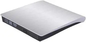 JAENFONG External DVD CD Drive Compatible for Laptop USB 3.0 External DVD-RW Player CD Drive, Optical Burner Writer Rewriter for Mac Computer Notebook Desktop PC Windows 7/8/10, Slim White