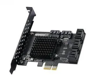 JAENFONG FOR PCIe to 8 Port SATA Expansion Card SATA3 3 6Gb HDD SSD Adapter PCI E Express X1 Controller Extension Multiplier Riser for
