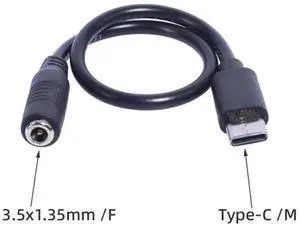 JAENFONG DC 3.5x1.35mm Female to USB Type C Male Connector Jack Power Adapter Type C USB Connector for Type C USB Charging Device