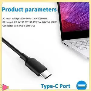 JAENFONG 100W USB C Laptop Power Adapter Adapters Type C Power Cord Compatible With 90W For Laptop Computer Tablet Chargers