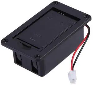 JAENFONG Portable Cover Box Case with Cable Guitar Pickup Holder Case Guitar Bass Accessories Replacement Parts Black