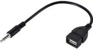 JAENFONG 3.5mm (1/8 inch) AUX Audio Plug Male to USB 2.0 Female OTG Adapter Converter Cable for Playing Music with U-Disk in Your Car