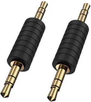 JAENFONG 2 Pack 3.5mm 1/8 Stereo Jack to 3.5mm Audio Male to Male Adapter Connectors Gold Plated Compatible with for TaoTronics, Mpow BH129 Bluetooth Receiver