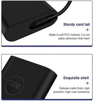 JAENFONG 130W USB C Type C Travel Laptop Power Adapter 20V 6.5A AC Laptop Adapter Power Charger for XPS 17 9700 9710 9720 9730 JAENFONG 130W USB C Type C Travel Laptop Power Adapter 20V 6.5A AC Laptop Adapter Power Charger for XPS 17 9700 9710 9720 9730