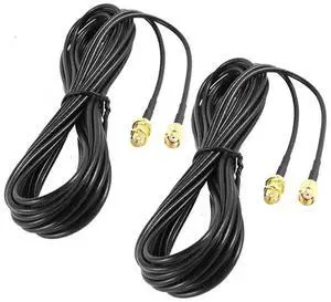 1m 3ft Cable RP-SMA Coaxial Extension Cable Male to Female Connector for Wireless LAN Router Bridge & Cellular Antenna Extension-2pack