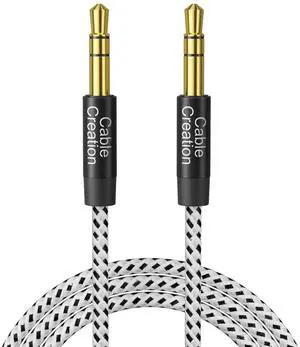 JAENFONG Aux Cable (10FT/3M) 3.5 mm Audio Cable Male to Male, 1/8 Input Auxiliary Long Aux Cord for Car Extension Cable for Headphones, Car/Home Stereos, Speaker& More, Black