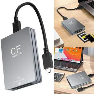 JAENFONG 2 in 1 CFexpress Type B SD Card Reader Cardreader Adapter with USB C To USB C/A Cable Support Android// OS for SLR