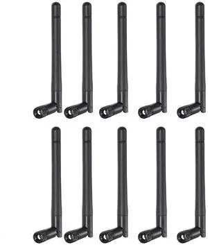 Dual Band WiFi 2.4GHz 5GHz 5.8GHz 3dBi MIMO RP-SMA Male Antenna (10-Pack) for WiFi Router Wireless Network Card USB Adapter Security IP Camera Video Surveillance