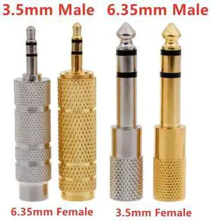 JAENFONG 4pcs Jack 3.5 To 6.35 Audio Adapter 6.5mm 1/4-inch To 3.5mm 1/8-inch Converters Male Female Connector Headphone Plug
