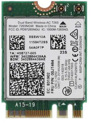 JAENFONG AC 7265 Network Adapter, Dual Band 2.4G/5Ghz Bluetooth Network Card with NGFF M2 Interface, 802.11 a/b/g/n/ac