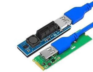 JAENFONG FOR NVME M.2 M-Key to PCI-E X1 Riser Card PCI Express Connector PCIE 1X Riser 60cm USB3.0 Cable Extension Port Adapter PCIE Extender