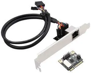JAENFONG New 1 Port PCIe Network Card with Realtek RTL8111H Chip M.2 B-Key M-Key to RJ45 Ethernet 1000Mbps Adapter/Mini PCIE Gigabit Network Adapter Card 10/100/1000M (Mini PCIE Gigabit)
