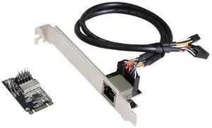 JAENFONG New 1 Port PCIe Network Card with Realtek RTL8111H Chip M.2 B-Key M-Key to RJ45 Ethernet 1000Mbps Adapter/Mini PCIE Gigabit Network Adapter Card 10/100/1000M (M.2 to RJ45)