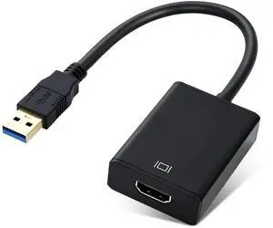 USB to HDMI Adapter USB 3.0/2.0 to HDMI 1080P Video Audio Converter Video Adapter Multiple for Desktop PC TV Compatible with Windows XP 7/8/ 8.1/10
