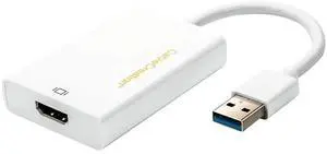 USB HDMI Adapter with DisplayLink Chip, USB 3.0 to HDMI External Display Graphics Adapter Compatible with Windows 10/8.1/8/7 and MacOS, White