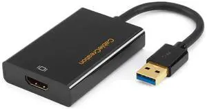 USB 3.0 to HDMI Adapter with DisplayLink, USB External Display Graphics Adapter Compatible with Windows 11,10 and macOS, Black