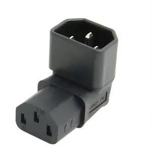 IEC 320 C14 Male to C13 Female 90 Degree Down Angled Power Extension Connector Adapter 10A 250V for Monitor/Computer/PDU Chassis/Printer