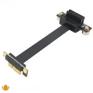 JAENFONG FOR PCI Express 3.0 36Pin X1 Extension Cable 8Gb Dual 90 Degrees Right Angle PCIE 1X Riser with 3.3V 12V Power LED Magnetic Foot Pad