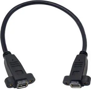 JAENFONG Mini Displayport Female to Mini Displayport Female Panel Mount 4k Mini Dispalyport Cable 30cm Not for Thunderbolt 3