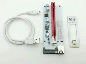 JAENFONG FOR Riser White 008S NGFF M.2 PCIE PCI-E 1X 2X 4X 8X 16X USB 3.0 Adapter Card 60cm Data Cable for