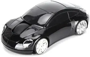 2.4G Wireless Mouse, Cute Car Mouse with USB Reciver, 1600DPI Optical Mice for PC Computer Laptop Tablet, with LED Light (Black)