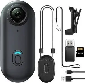 64GB FHD 1080P Mini Body Camera, Wearable Action Body Cam, Thumb Size Hands Free Recording Body Worn Camera, Premium Portable Camcorder Mount Anywhere for Pet Walking, Work, Travel (Black)