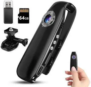 Mini Body Camera with Audio and Video Recording 1080P 64GB Motion Detection Video Recorder Wearable POV Camcorder with Magnetic Pocket Portable DV for Cycling,Pets,Walking,Travaling