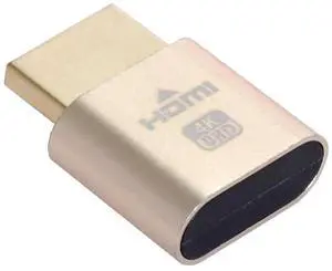 Adapter Virtual Display Adapter 4K HDMI 1.4 DDC EDID Dummy Plug Headless Ghost Display Emulator HDTV Gold Color 4K@60Hz