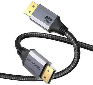 10ft DisplayPort Cable, DP 1.2, 4K@60Hz, 2K@165Hz, 2K@144Hz, Nylon Braided, Compatible with PC, Laptop, TV, Gaming Monitor
