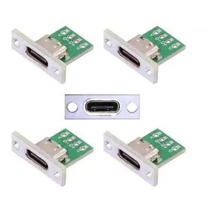 Connector 5pcs/Set DIY OEM Type C Female Socket Connector Panel Mount Type with PC Board 24pin USB 2.0 Pinout