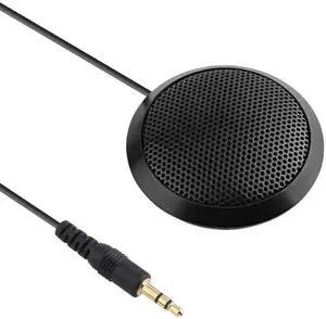 Conference Microphone 3.5mm Desktop Computer Mic for Computer Desktop and Laptop 360° Omnidirectional Condenser Mic for Online Meeting/Class, Skype, Recording, Chatting, Gaming