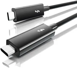 Thunderbolt 3 Cable 2.3ft/0.7m, 5K/4K@60Hz, 40Gbps Data Transfer, 100W Charging, Short USB-C to USB C Cable, Ideal for Type-C MacBooks, Docking, Dell, iPad Air 4, Pro 2025